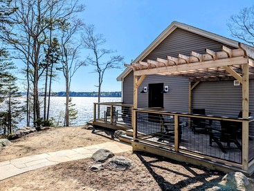 Stunning Waterfront Beach House with Private Beach and Fire Pits near Bar Harbor, Ellsworth Maine - glamping.directory