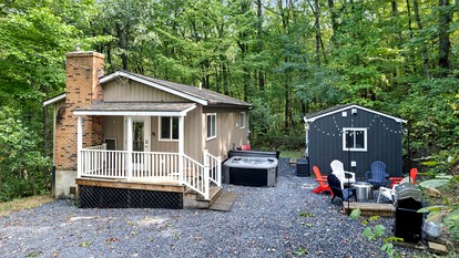 Amazing Cabin + Tiny Cabin with Hot-tub and Fire Pit in New Market, Virginia - glamping.directory