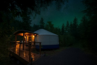 Scenic Woodland Yurt with Stargazing Dome & Firepit near Carson, Washington - Carson, Washington - glamping.directory
