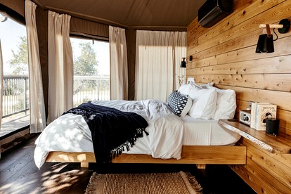 Romantic Tent Rental with a Wood-Burning Stove on the Pedernales River, Texas - Johnson City, Texas - glamping.directory