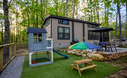 Whimsical Mountain Tiny House with Hot Tub near South Cumberland State Park Tennessee - glamping.directory