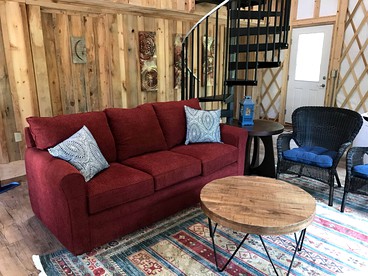 Sunny Yurt Rental with a Beautiful Interior on the New River in Virginia - Rich Creek, Virginia - glamping.directory