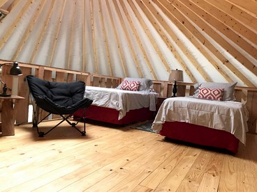Sunny Yurt Rental with a Beautiful Interior on the New River in Virginia - Rich Creek, Virginia - glamping.directory