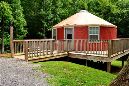Sunny Yurt Rental with a Beautiful Interior on the New River in Virginia - glamping.directory
