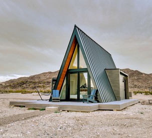 Luxury A-Frame with Furnished Deck in Terlingua, Texas - glamping.directory