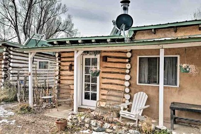Charming Log Cabin Rental on Eco-Farm near Taos Ski Valley - Taos Ski Valley, New Mexico - glamping.directory