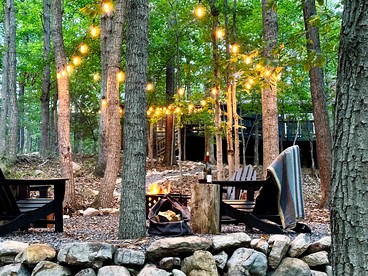 Rustic Mountain Cabin with Porch & Fire Pit in New Market, Virginia - New Market, Virginia - glamping.directory