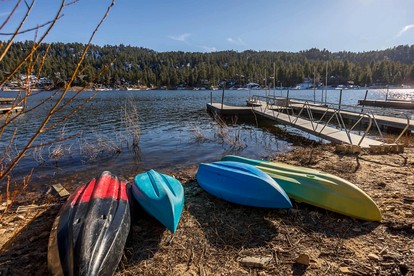 Stunning Lakefront Vacation Home with Private Dock near Boulder Bay Park in Big Bear Lake - Big Bear Lake, California - glamping.directory
