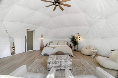 Spectacular Two Domes and Lofted Cabin Union with Breathtaking Deck and Indoors in Elgin, Texas - Elgin, Texas - glamping.directory