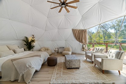 Spectacular Two Domes and Lofted Cabin Union with Breathtaking Deck and Indoors in Elgin, Texas - Elgin, Texas - glamping.directory