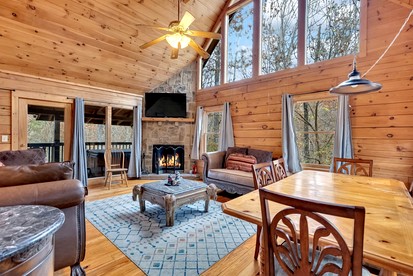 Rustic Smoky Mountain Cabin with Firepit & Game Room near Lake Douglas, Sevierville TN - Pittman Center, Tennessee - glamping.directory