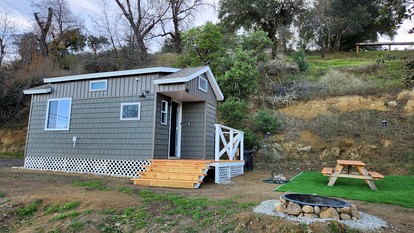 Tiny House Retreat: Pet-Friendly Haven with Fantastic Lake Views in Henshaw, CA - San Diego Country Estates, California - glamping.directory