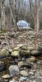 Cozy Domes Overlooking the Watauga River for a Romantic North Carolina Getaway - Banner Elk, North Carolina - glamping.directory