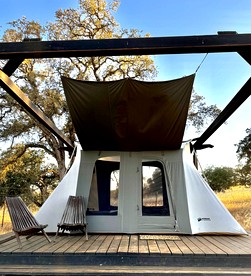 Cute, Lakeside Glamping Bell Tent #2, Wheatland, California - glamping.directory