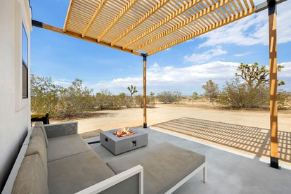 Modern Design Cabin with Fire Pit and Picnic Space in Yucca Valley, California - Yucca Valley, California - glamping.directory