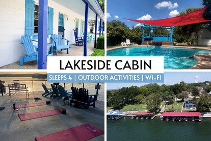 Comfortable Cabin Rental with Lakeside Views near Austin - glamping.directory