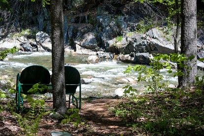 Custom Cabin Surrounded by River in Newfane, Vermont - South Newfane, Vermont - glamping.directory