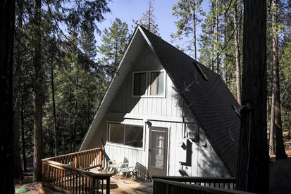 Stunning A-Frame Cabin Rental for Four Guests in Arnold, California - glamping.directory
