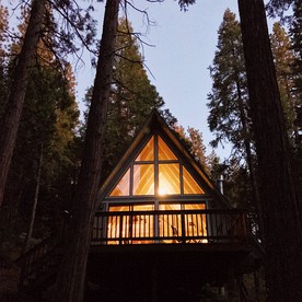Stunning A-Frame Cabin Rental for Four Guests in Arnold, California - Arnold, California - glamping.directory