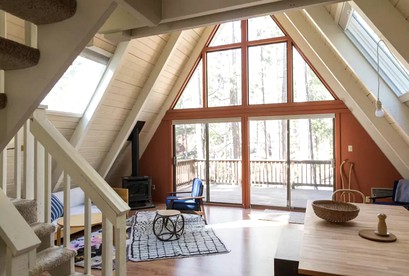 Stunning A-Frame Cabin Rental for Four Guests in Arnold, California - Arnold, California - glamping.directory