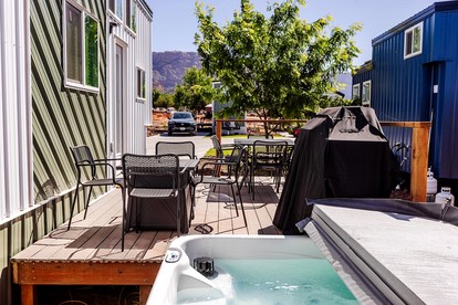 Stargazing Tiny Home with Private Deck & Hot Tub near Zion National Park, Apple Valley, Utah - Apple Valley, Utah - glamping.directory