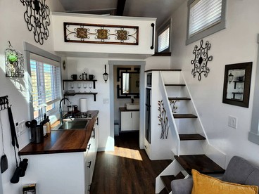 Stargazing Tiny Home with Private Deck & Hot Tub near Zion National Park, Apple Valley, Utah - glamping.directory
