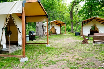 Three Rustic Glamping Tents for a Unique Group Adventure in Nature in Troy, Wiconsin - East Troy, Wisconsin - glamping.directory