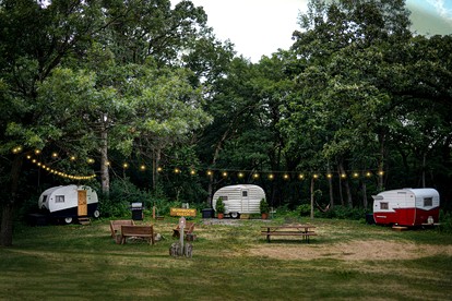 Three Rustic Glamping Tents for a Unique Group Adventure in Nature in Troy, Wiconsin - East Troy, Wisconsin - glamping.directory