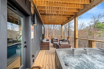 Incredible Chic Cabin with Indoor Pool, Spa and Outdoor Living Area in Tennessee - Sevierville, Tennessee - glamping.directory