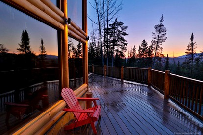 Experience Hilltop Privacy in a Luxury Log Home with Epic Mountain Views in Lake Placid, NY - Lake Placid, New York - glamping.directory