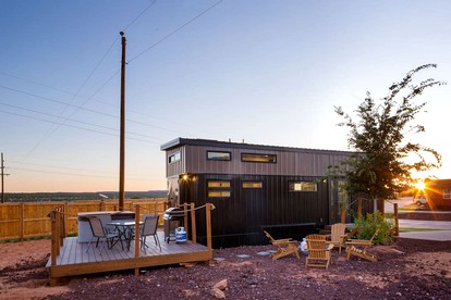 Under the Utah Stars: Experience Stargazing from Our Rooftop Deck Tiny House - Apple Valley, Utah - glamping.directory