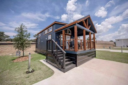 Elegant and Inviting Tiny Home Retreat with Resort Pool and Hill Country Views Near Fredericksburg, TX - Fredericksburg, Texas - glamping.directory