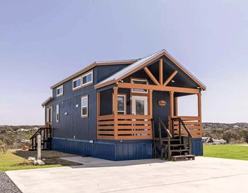 Elegant and Inviting Tiny Home Retreat with Resort Pool and Hill Country Views Near Fredericksburg, TX - glamping.directory