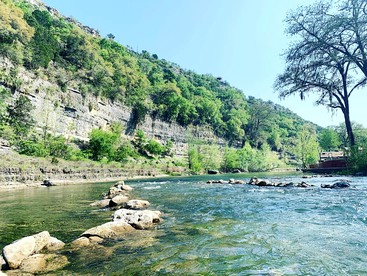 Exciting Aquatic Adventure for the Whole Family: Cool Bell Tent on the Guadalupe River near New Braunfels, Texas - Kingsbury, Texas - glamping.directory
