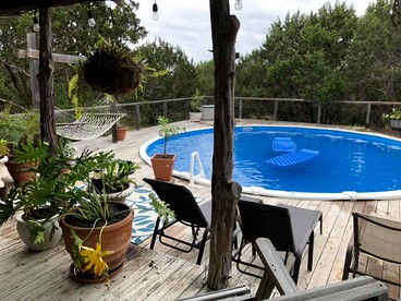 Secluded Couples' Getaway Cabin with Private Pool by Cypress Creek in Texas Hill Country - Wimberley, Texas - glamping.directory