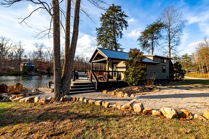 Lakefront Tiny Home Retreat with Private Dock & Sunset Views in Tracy City, Tennessee - glamping.directory