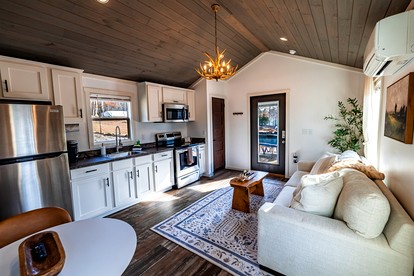 Lakefront Tiny Home Retreat with Private Dock & Sunset Views in Tracy City, Tennessee - Tracy City, Tennessee - glamping.directory