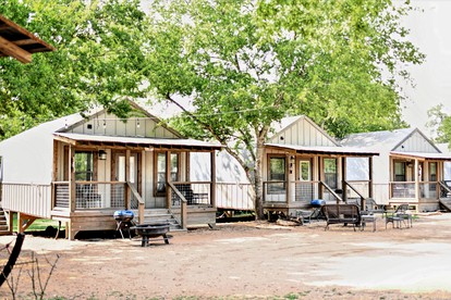 Peaceful Tented Cabin by the Geronimo Creek - An Amazing Nature Escape in Seguin, Texas - glamping.directory
