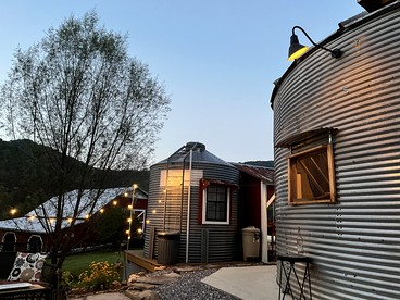 One-of-a-Kind Grain Bin Retreat with Scenic Outdoor Spaces in Cullowhee, North Carolina - glamping.directory
