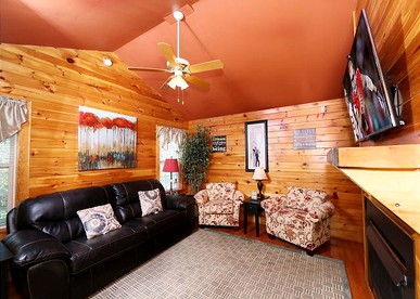 Rustic Cabin Getaway with a Fireplace in Pigeon Forge, Tennessee - Pigeon Forge, Tennessee - glamping.directory