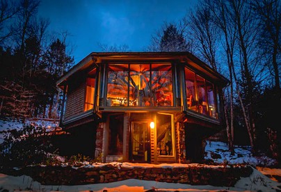Imaginative Octogonal Glass Treehouse on Seven Private Acres near Great Barrington, MA - glamping.directory