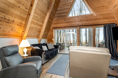 Fully-Equipped A-Frame with Beautiful Lake Views in Michigan - Au Gres, Michigan - glamping.directory