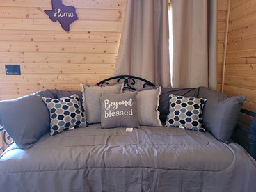 Lovely Nature Getaways near Austin, Texas, in this Cute Cabin Rental in Pipe Creek - Pipe Creek, Texas - glamping.directory