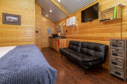 Texas State Glamping in this Charming Cabin Rental for Six in Pipe Creek - Pipe Creek, Texas - glamping.directory