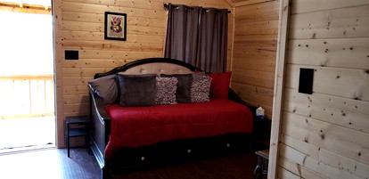 Texas State Glamping in this Charming Cabin Rental for Six in Pipe Creek - Pipe Creek, Texas - glamping.directory