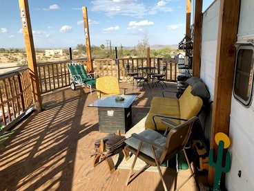 Superb Elevated Trailer for Unique Vacation in San Bernardino County, California - Joshua Tree, California - glamping.directory