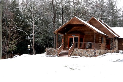 Luxury Cabin Rental with Beautiful Creek Views in Peterstown, West Virginia - glamping.directory