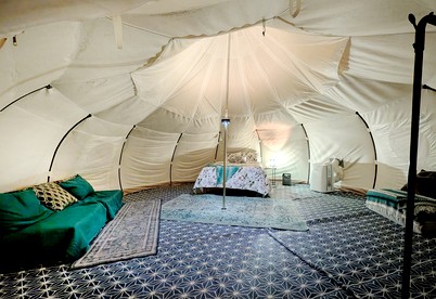 Scenic Glamping Tent Stay with Cozy Lounge Space in Smithville, Texas - Smithville, Texas - glamping.directory