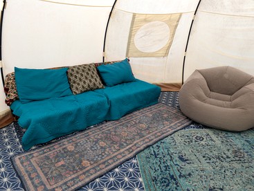 Scenic Glamping Tent Stay with Cozy Lounge Space in Smithville, Texas - Smithville, Texas - glamping.directory