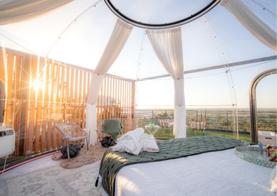 Epic Treehouse Escape with Multi-Level Deck & Hanging Bed in Cottonwood, Texas - Cottonwood Shores, Texas - glamping.directory